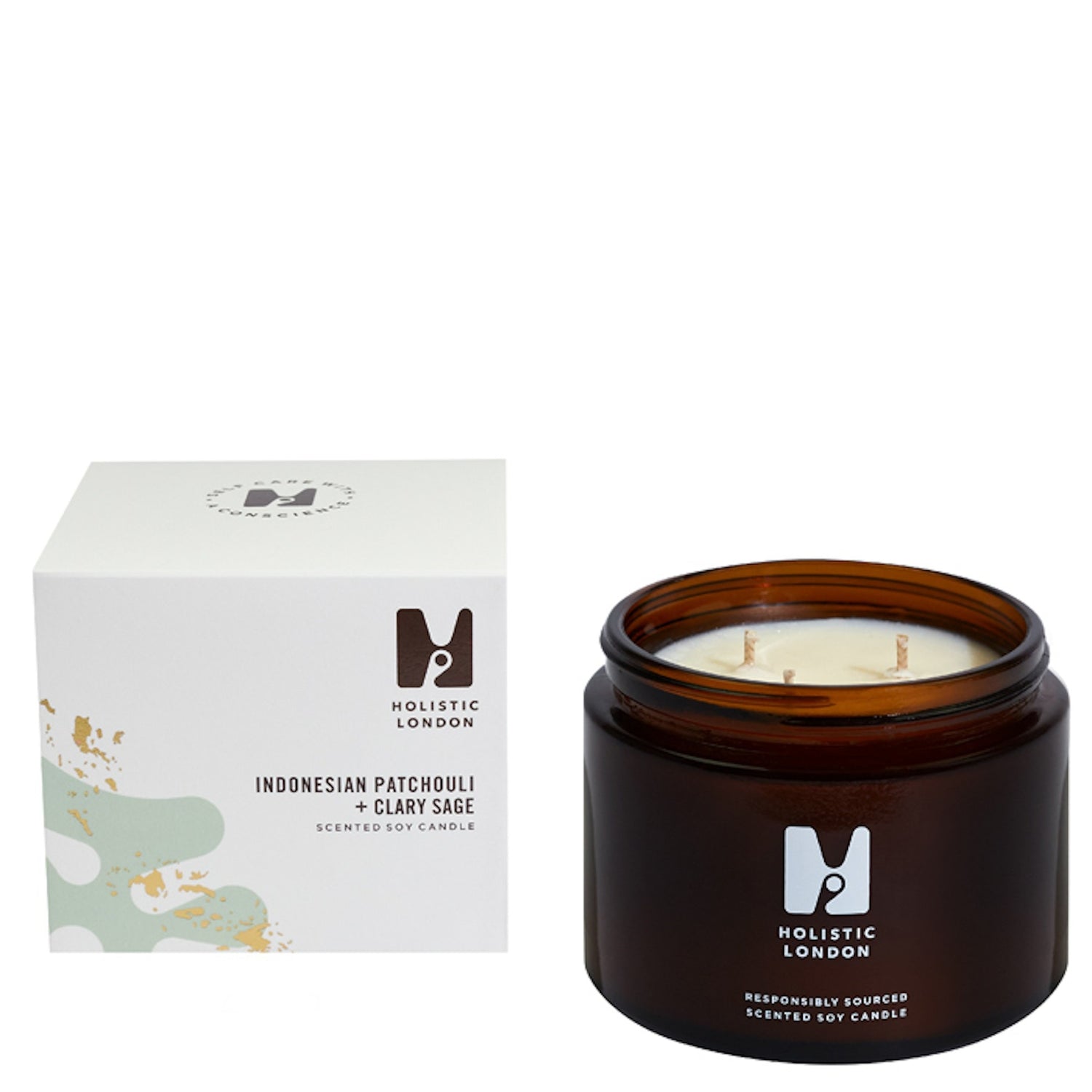 Indonesian Patchouli And Clary Sage 3-Wick Candle