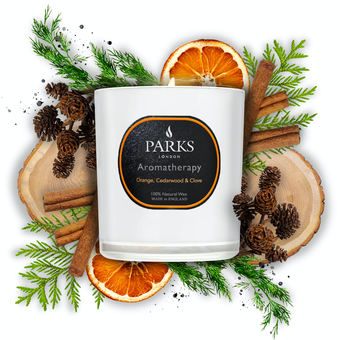 Aromatherapy Orange, Cedarwood &amp; Clove Candle 220g ThePerfumeWorld